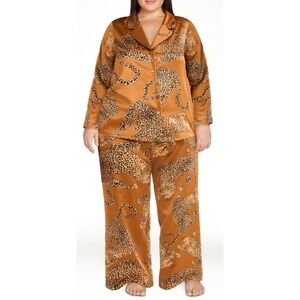 Sofia Intimates Womens Pajama Set Size 2X She Cat Top and Pants with Eye Mask